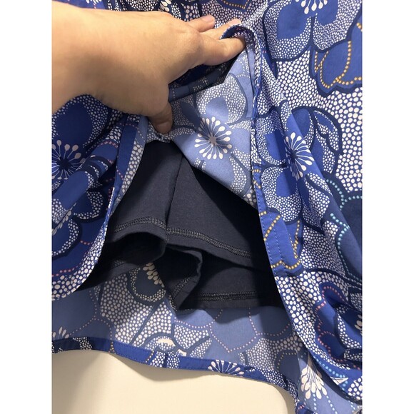 T by Talbots Womens Xl Blue White Pink Floral Skort Stretch Golf Pocket Modest - Picture 3 of 5